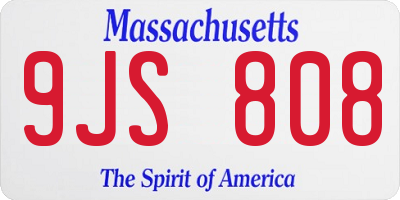 MA license plate 9JS808