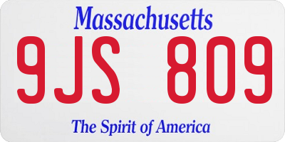 MA license plate 9JS809