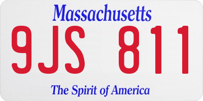MA license plate 9JS811