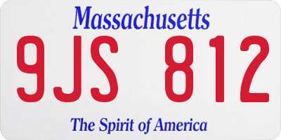 MA license plate 9JS812
