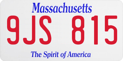 MA license plate 9JS815