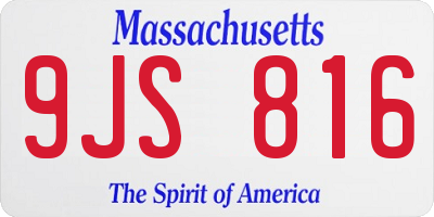 MA license plate 9JS816