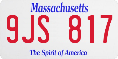 MA license plate 9JS817
