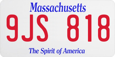 MA license plate 9JS818