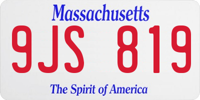 MA license plate 9JS819