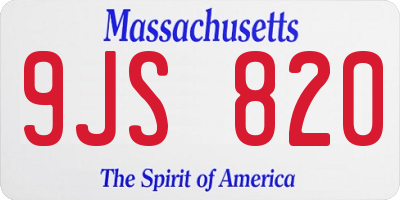 MA license plate 9JS820