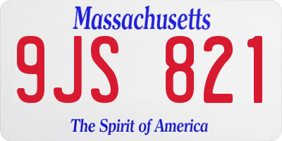 MA license plate 9JS821