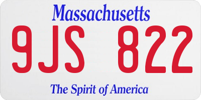 MA license plate 9JS822
