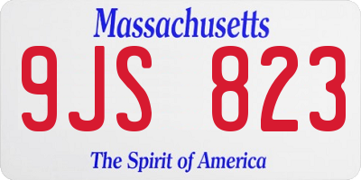 MA license plate 9JS823