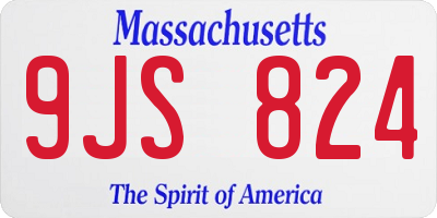 MA license plate 9JS824