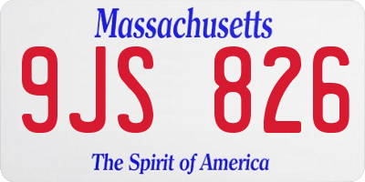 MA license plate 9JS826
