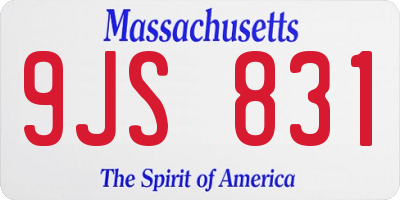 MA license plate 9JS831