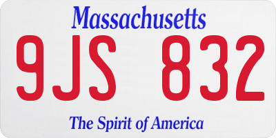 MA license plate 9JS832