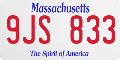 MA license plate 9JS833