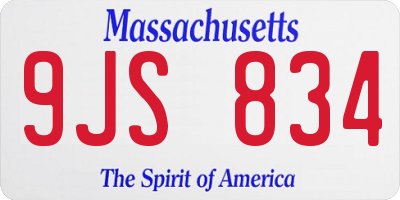 MA license plate 9JS834