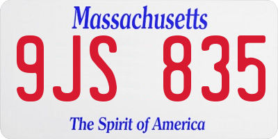 MA license plate 9JS835