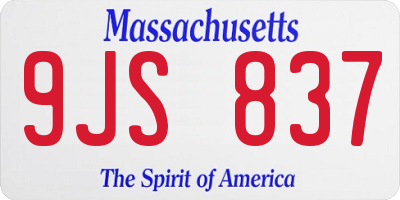 MA license plate 9JS837