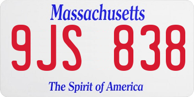 MA license plate 9JS838