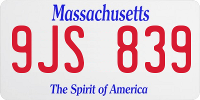 MA license plate 9JS839