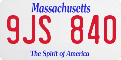 MA license plate 9JS840