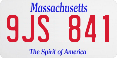 MA license plate 9JS841