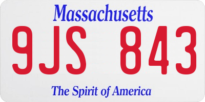 MA license plate 9JS843