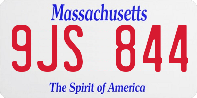MA license plate 9JS844