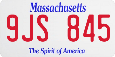 MA license plate 9JS845