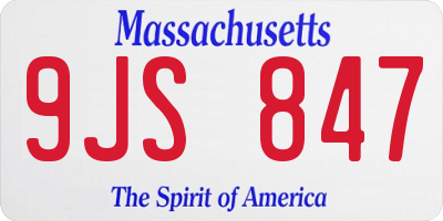 MA license plate 9JS847