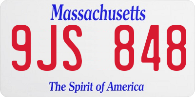 MA license plate 9JS848