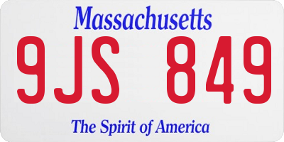 MA license plate 9JS849