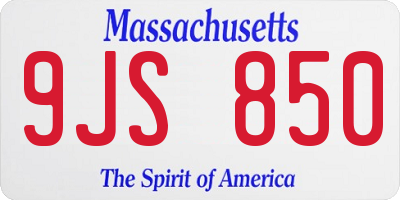 MA license plate 9JS850