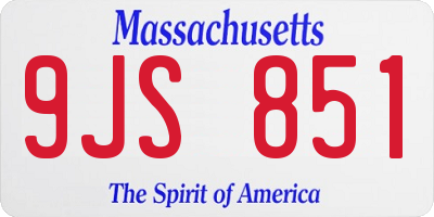 MA license plate 9JS851