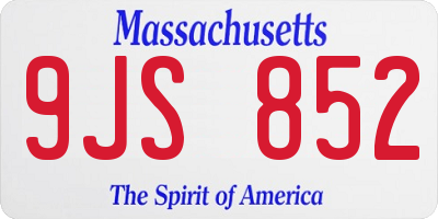 MA license plate 9JS852
