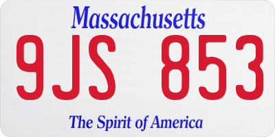 MA license plate 9JS853