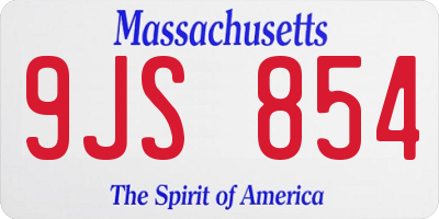 MA license plate 9JS854