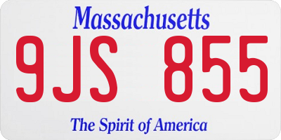 MA license plate 9JS855