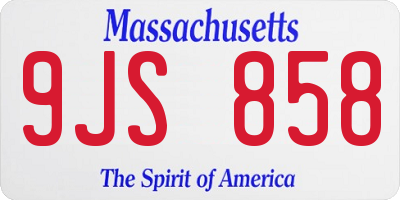 MA license plate 9JS858
