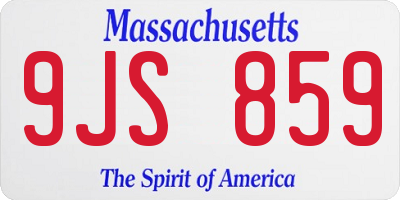 MA license plate 9JS859