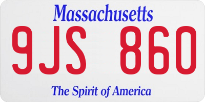 MA license plate 9JS860