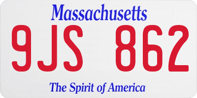 MA license plate 9JS862