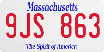MA license plate 9JS863