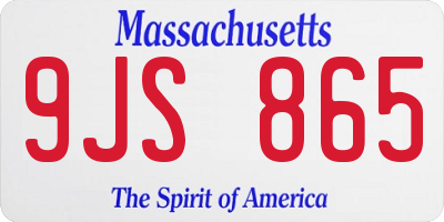 MA license plate 9JS865