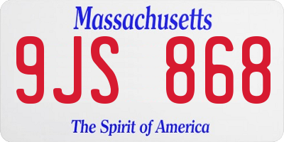 MA license plate 9JS868