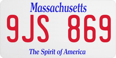 MA license plate 9JS869