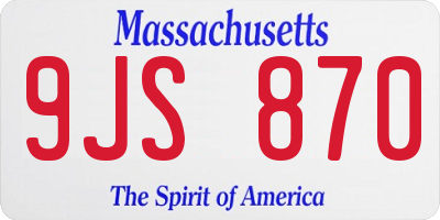 MA license plate 9JS870
