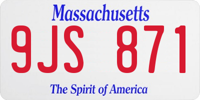 MA license plate 9JS871