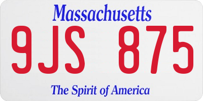 MA license plate 9JS875