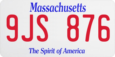 MA license plate 9JS876