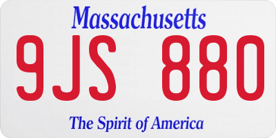 MA license plate 9JS880